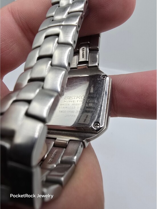 Seiko Kinetic SWE005 Women Square Silver Dial Quartz SS Bracelet Water Resistant main image 10